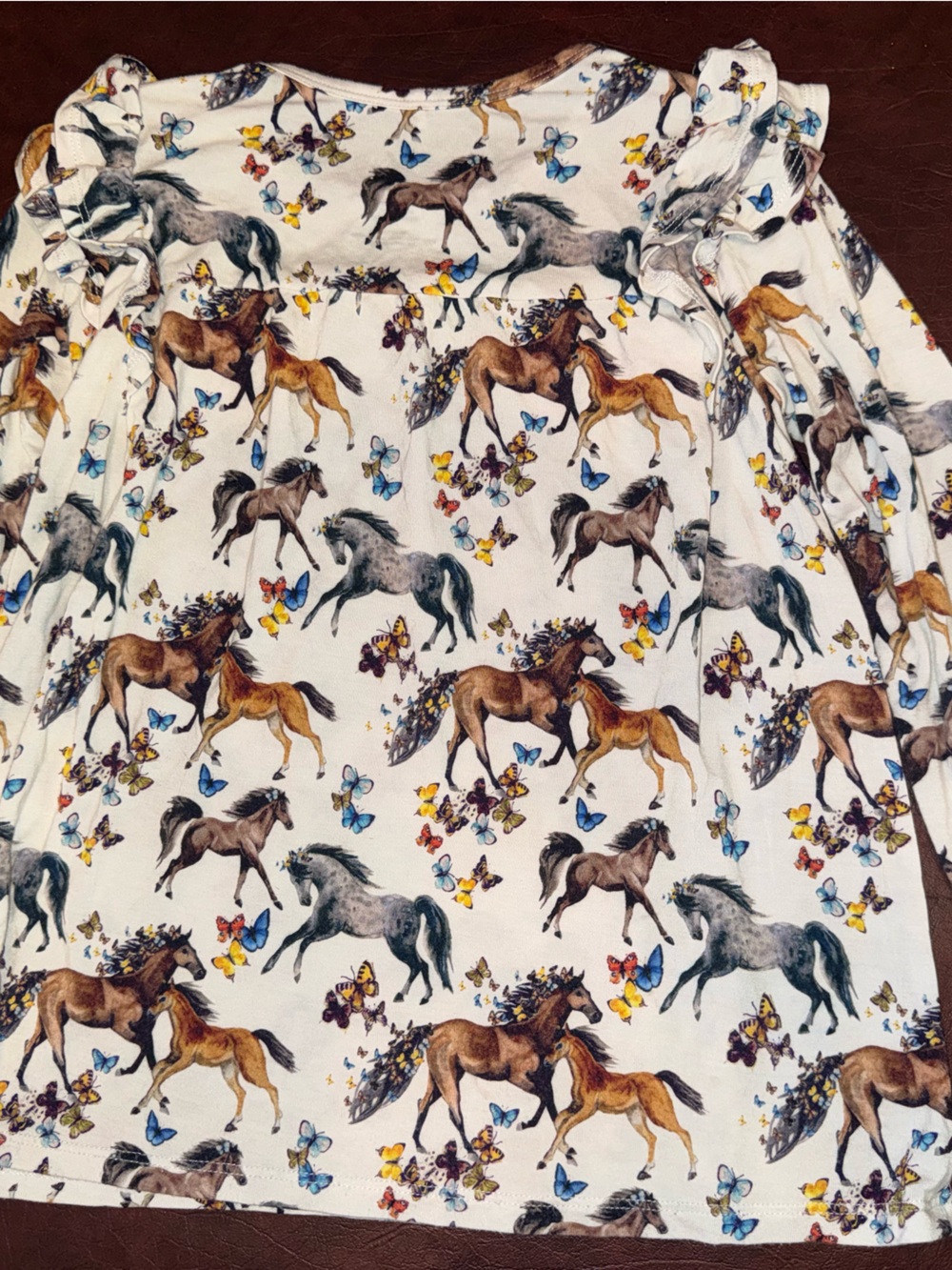 Posh Peanut Claire Horses Butterflies Long Sleeve Ruffle Twirl Dress 5/6T - Picture 8 of 12